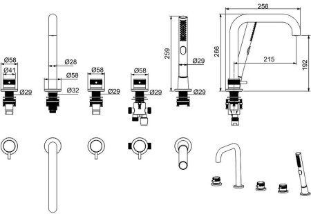 Смеситель на борт ванны Allen Brau Priority 5.31007-31 Черный матовый 