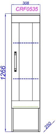 Шкаф пенал Aqwella Craft 30 CRF0503DB подвесной Дуб балтийский 