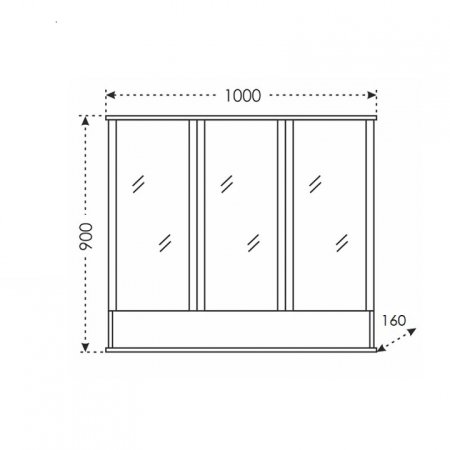 Зеркало-шкаф Санта Вегас 100 
