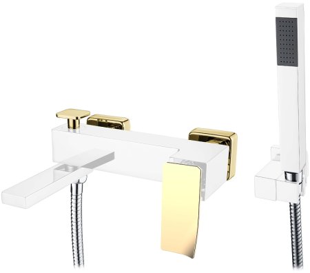 Смеситель для ванны Boheme Q 143-CRG.2 Хром Золото 