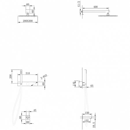 Душевая система Abber Rund AF8717B Черная матовая 