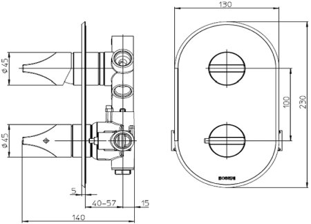 Смеситель для душа Bossini Apice Z00500.045 с термостатом Белый матовый 