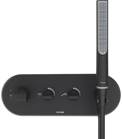Смеситель для душа Bossini Apice Z00523.073 с термостатом Черный матовый 