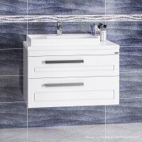 Тумба подвесная Санта Нептун 80 с умывальником Юпитер 80 левый