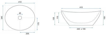 Раковина 41х34,5 см Rea Sofia REA-U3695 