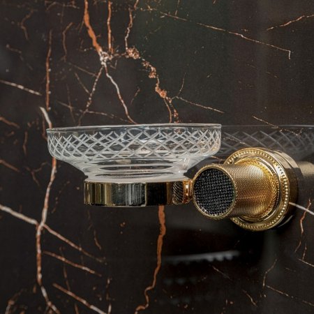 Мыльница Boheme Royal Cristal 10923-G-B Золото 