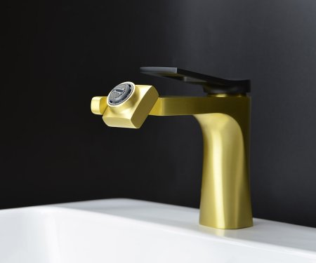 Смеситель для раковины Bronze de Luxe Element EL02XGB Матовое золото Черный 