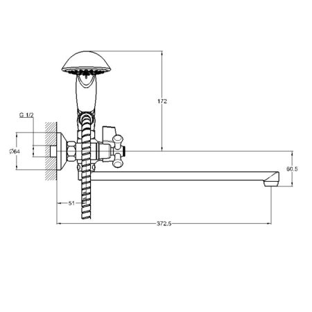 Смеситель G-Lauf QML7-A827 для ванны и душа 