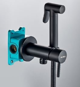 Гигиенический душ со смесителем ALMAes Benito AL-859-05 Черный матовый 