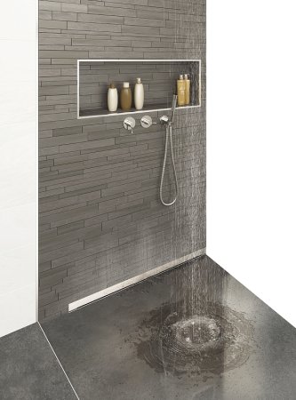 Душевой лоток Berges Wall 600 090056 с решеткой Хром матовый 