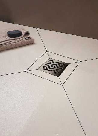 Душевой трап Berges Zentrum Antik 100x100 090364 с решеткой Хром матовый 