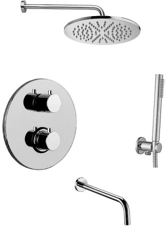 Душевая система Paffoni Light KITLIQ019CR045 с термостатом Хром 