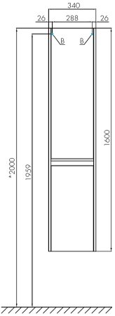 Шкаф пенал Aquaton Лондри 34 1A236203LH010 подвесной Белый глянец 