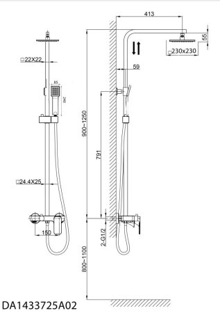 Душевая стойка D&K Berlin Technische DA1433725A02 