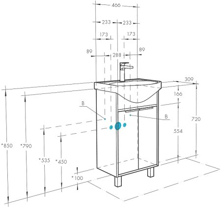 Тумба под раковину Aquaton Рико 50 1A212401RIB90 Белый Ясень фабрик 