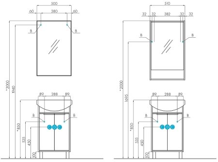 Тумба под раковину Aquaton Рико 50 1A212401RIB90 Белый Ясень фабрик 