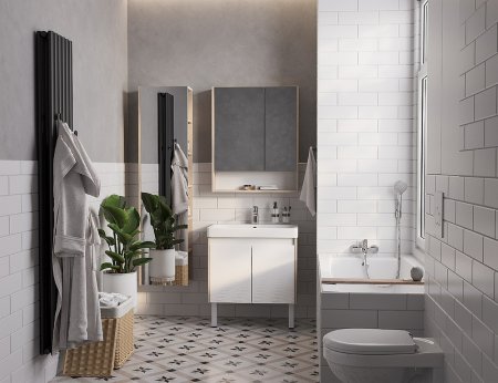 Тумба под раковину Aquaton Сканди Doors 70 1A278901SDB20 Белый глянец Дуб верона 