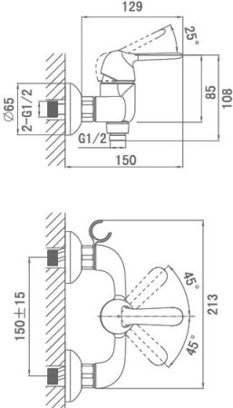 Смеситель D&K Ambrosius Rhein DA1343101 для душа 