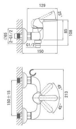 Смеситель D&K Ambrosius Rhein DA1343101 для душа 