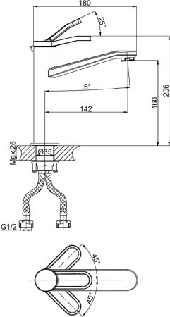 Смеситель D&K Rialto DA1062641 для раковины 