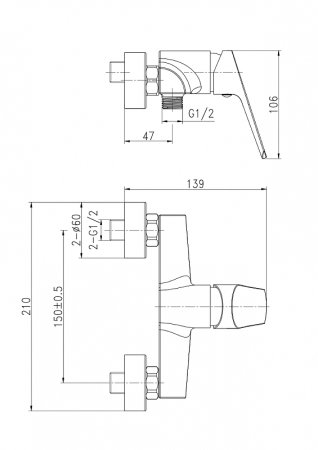 Смеситель для душа Cersanit Flavis 63036 Хром 