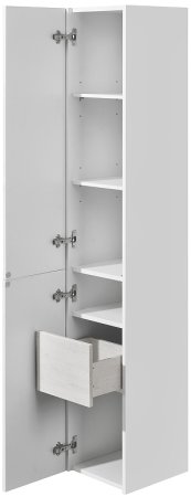 Шкаф пенал Aquaton Сакура 33 L 1A219903SKW8L подвесной Ольха наварра Белый глянец 