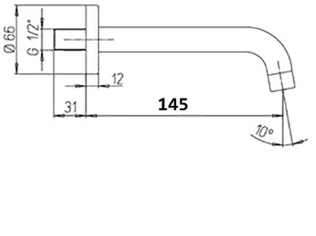 Излив для смесителя Paini Cox 78PZ430 Черный матовый 