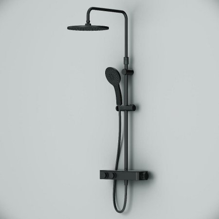 Душевая система AM.PM Inspire V2.0 F0750A422 с термостатом Черная матовая 
