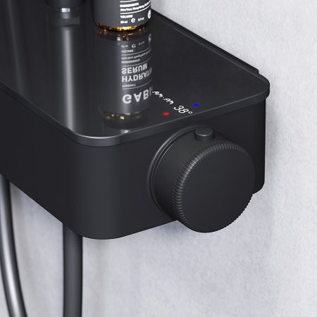 Душевая система AM.PM Inspire V2.0 F0750A422 с термостатом Черная матовая 