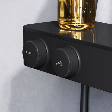 Душевая система AM.PM Inspire V2.0 F0750A422 с термостатом Черная матовая 
