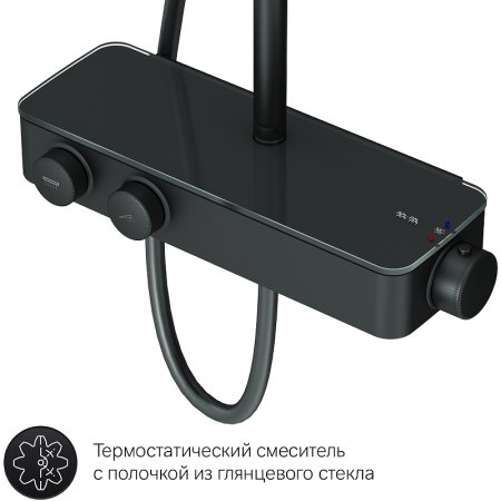 Душевая система AM.PM Inspire V2.0 F0750A422 с термостатом Черная матовая 