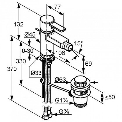 Смеситель для биде Kludi Zenta 385309175 
