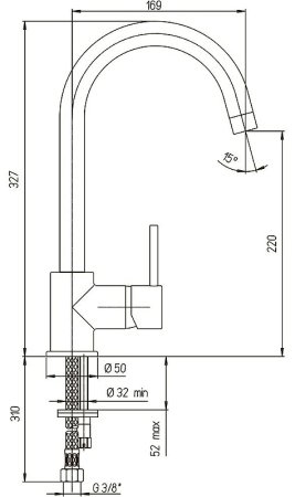 Смеситель для кухни Paini Cox 78OT572LMKM Золото PVD 
