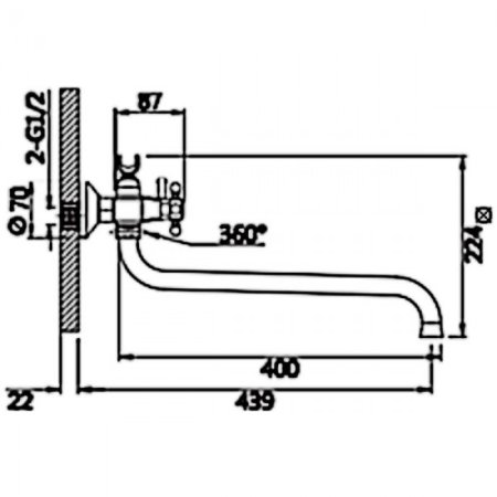 Cмеситель для ванны ViEiR V130142 Хром 
