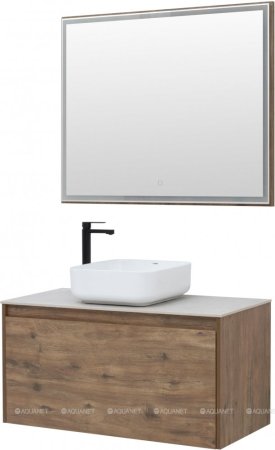 Зеркало Aquanet Nova Lite 100 дуб рустикальный LED 