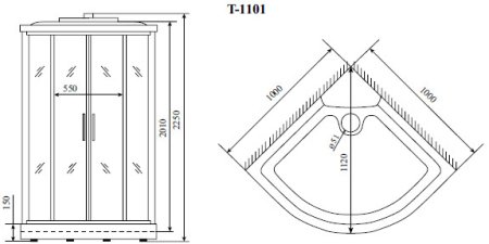 Душевая кабина Timo Standart T-1101 P 