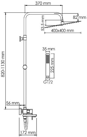 Душевая система WasserKRAFT A177.119.103.087.CH Хром 