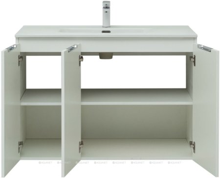 Тумба с раковиной Aquanet Алвита New 100 3 дверцы, белый матовый 