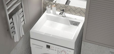 Раковина Azario Slim 60 CS00078302 на стиральную машину Белая 