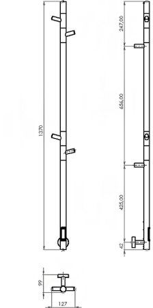 Электрический полотенцесушитель Vincea 15х140 VTD-1DBE Черный матовый 