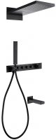 Душевая система Abber Rund AF8753B с термостатом Черная матовая