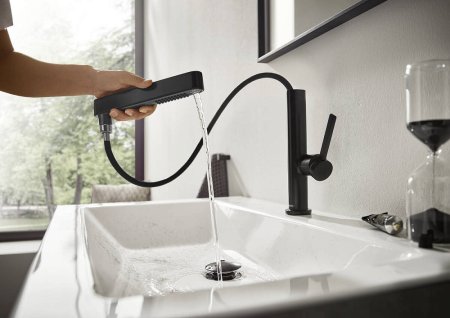 Смеситель Hansgrohe Finoris 230 76063670 для раковины, матовый черный 