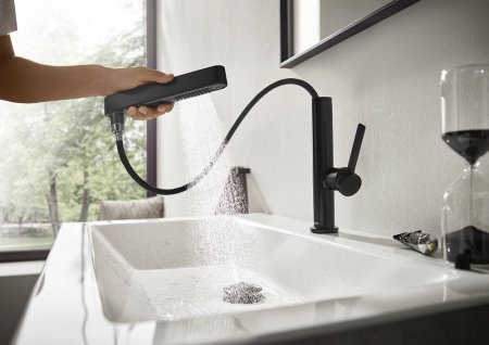 Смеситель Hansgrohe Finoris 230 76063670 для раковины, матовый черный 