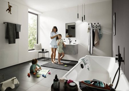 Смеситель Hansgrohe Finoris 230 76063670 для раковины, матовый черный 