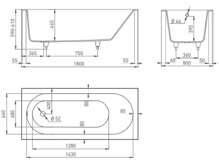 Ванна из искусственного камня Salini Ornella 180х80 102322M Белая матовая 