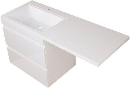 Тумба под раковину Style Line Даллас Люкс Plus 130 СС-00002352 подвесная Белая 