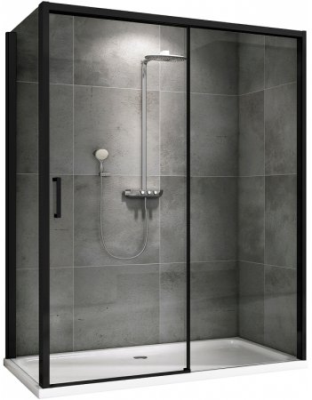 Душевой уголок Abber Komfort 170x90 AG93170B-S92B профиль Черный стекло прозрачное 