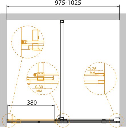Душевая дверь в нишу Cezares Stream BF 1 100 C Cr 