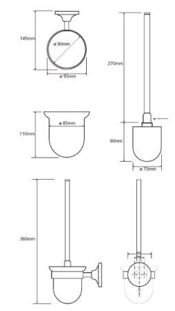 Ершик Bemeta Via 144313012 подвесной, хром/стекло матовое 