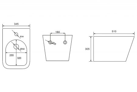 Биде ABBER Rechteck AC1250 подвесное белое 